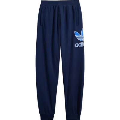 Adidas Originals Kids' Trefoil Embroidered Cotton Joggers In Blue