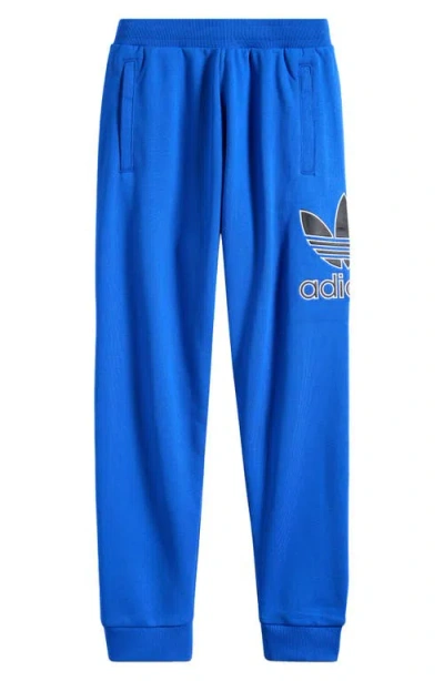 Adidas Originals Kids' Trefoil Embroidered Cotton Joggers In Blue