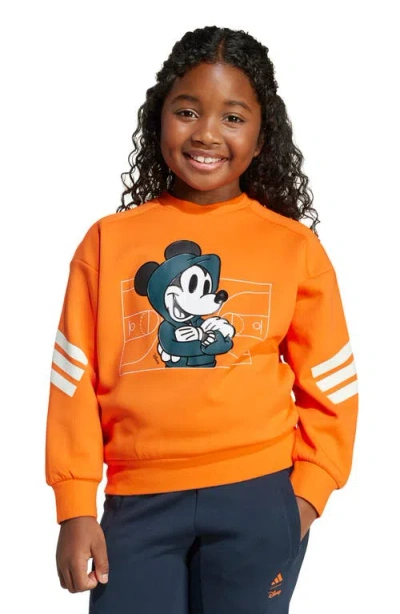 Adidas Originals Kids' X Disney Mickey Mouse Sweatshirt In Orange