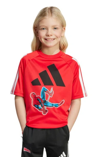 ADIDAS ORIGINALS ADIDAS ORIGINALS KIDS' X MARVEL SPIDER-MAN RECYCLED POLYESTER T-SHIRT