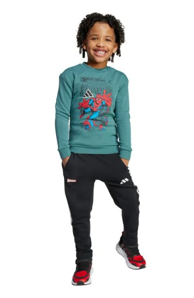 Adidas Originals Kids' X Marvel Spider-man Sweatshirt & Track Pants Set In Multi