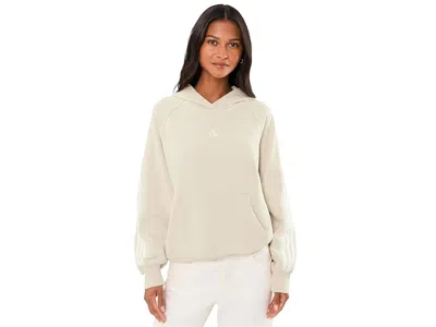 Adidas Originals Kit 3-stripes Hoodie Women's Sweatshirt Crystal Linen/off-white: 2xl, Cotton In Neutral