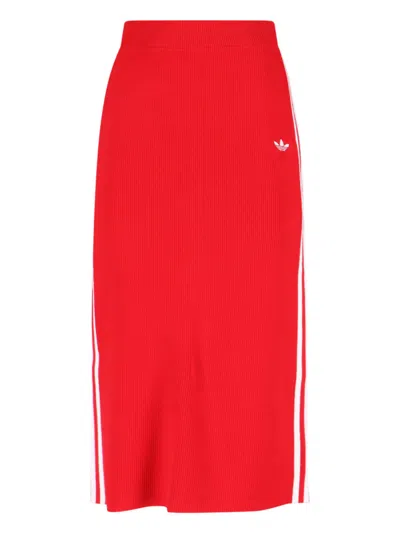 Adidas Originals 'knit 3-stripes' Midi Skirt