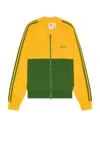Adidas Originals Wales Bonner Crochet-trimmed Cotton Track Jacket In Bold Gold & Crew Green