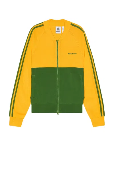 Adidas Originals Wales Bonner Crochet-trimmed Cotton Track Jacket In Yellow