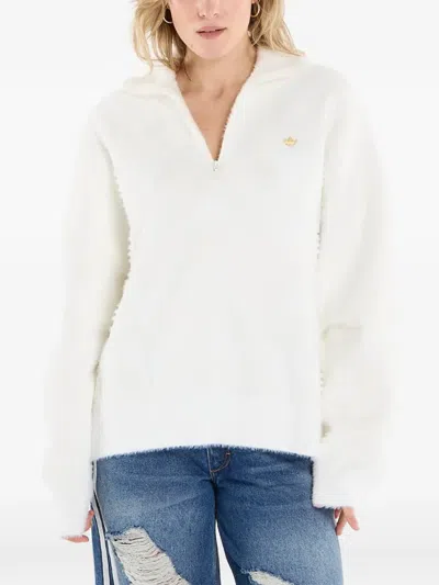Adidas Originals Knit Hz Polo Top In White
