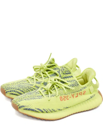 Pre-owned Adidas Originals Knit Pattern Sneakers In Green