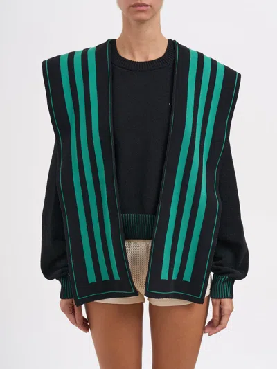 Adidas Originals Knit Sweatshirt With Scarf And Hood In Black