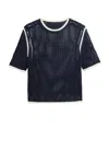 Adidas Originals X Wales Bonner Crochet T-shirt In Blue