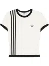 Adidas Originals Knitted 3-stripes T-shirt In White