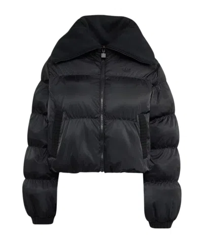 Adidas Originals Knitted Double-sided Cotton Coat In Black