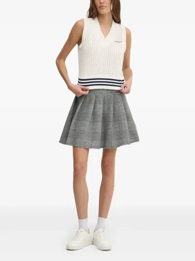 Adidas Originals Knitted V-neck Sleeveless Top In White