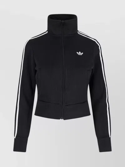 Adidas Originals Knitwear High Collar Long Sleeves Sweatshirt In Black