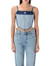 Adidas Originals Kseniaschnaider Denim Corset In Light Blue