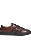 Adidas Originals Vintage Crocodile Pattern Round Toe Sneakers In Brown