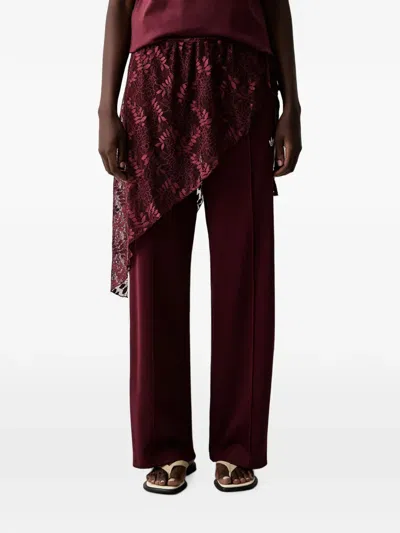 Adidas Originals Lace-overlay Track Pants In Rot