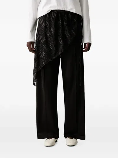 Adidas Originals Lace-overlay Track Pants In Black