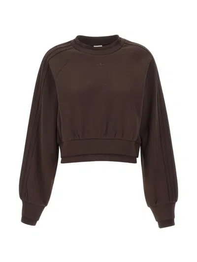 Adidas Originals Layered-look 3-stripes Sweater In Brown