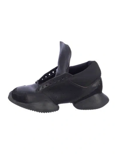 Pre-owned Adidas Originals Leather Athletic Sneakers In Black