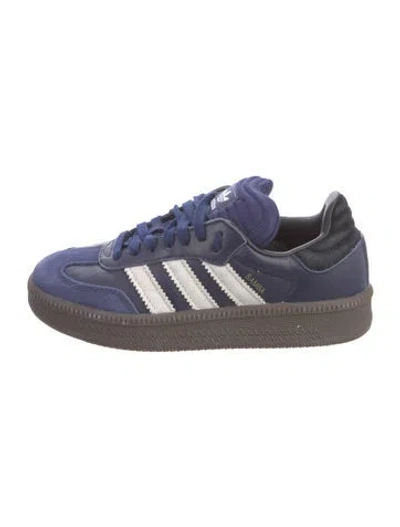 Pre-owned Adidas Originals Leather Colorblock Pattern Sneakers In Blue