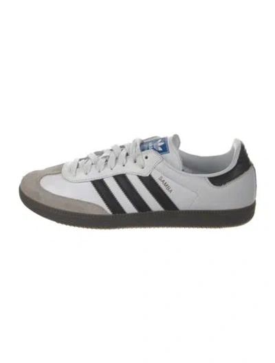 Pre-owned Adidas Originals Leather Colorblock Pattern Sneakers In White
