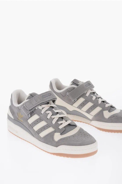 Adidas Originals Leather Forum Low Top Sneakers In Gray