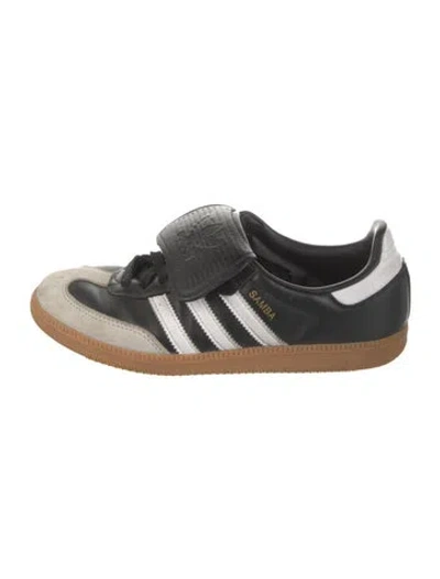 Pre-owned Adidas Originals Leather Printed Sneakers In Black