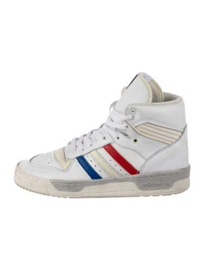 Pre-owned Adidas Originals Leather Printed Sneakers In White