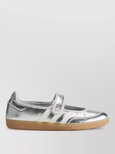 Adidas Originals Leather Samba Jane Ballerina Shoes In Silver