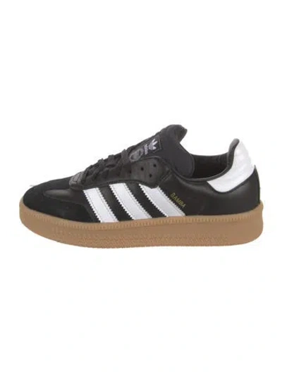 Pre-owned Adidas Originals Leather Scalloped Accent Sneakers In Black
