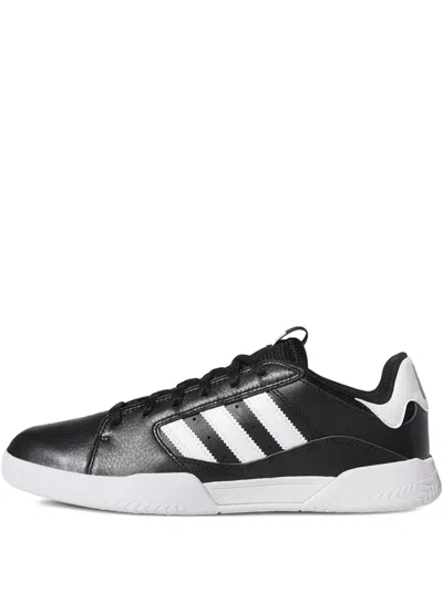 Adidas Originals Leather Striped-detail Sneakers In Black