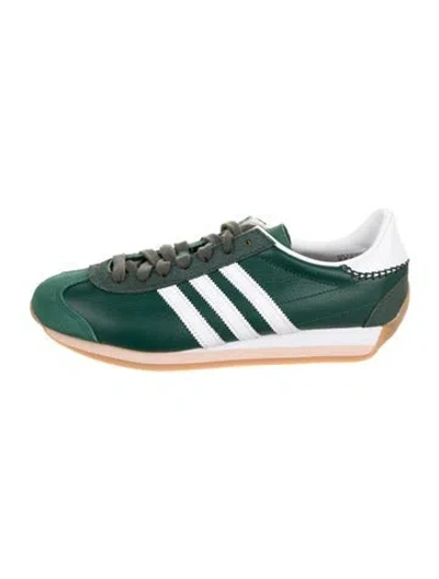 Pre-owned Adidas Originals Leather Striped Sneakers In Green