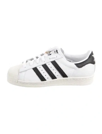 Pre-owned Adidas Originals Leather Striped Sneakers In White