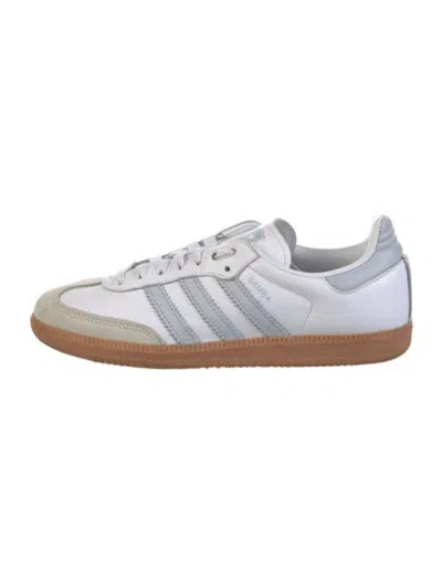 Pre-owned Adidas Originals Leather Striped Sneakers In White