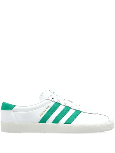 Adidas Originals Leather Three-stripe Trainers In White