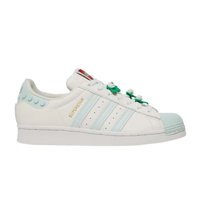 Pre-owned Adidas Originals Lego X Wmns Superstar 'clear White Ice Mint' In Cream
