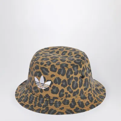 Adidas Originals Leopard-print Bucket Hat Brown In Animal Print