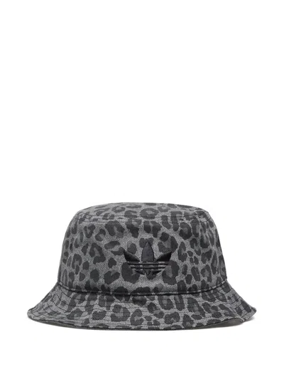 Adidas Originals Leopard-print Bucket Hat In Burgundy