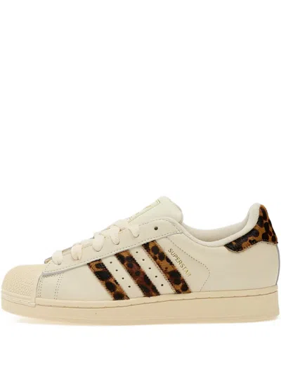 Adidas Originals Womens Leopard Cream White Prel Superstar Ii Woven Trainers