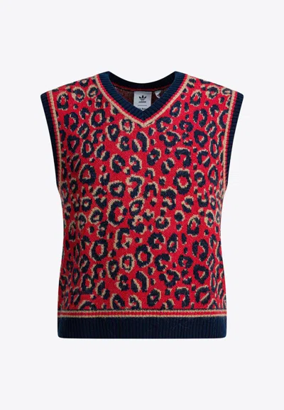 ADIDAS ORIGINALS LEOPARD PRINT SWEATER VEST