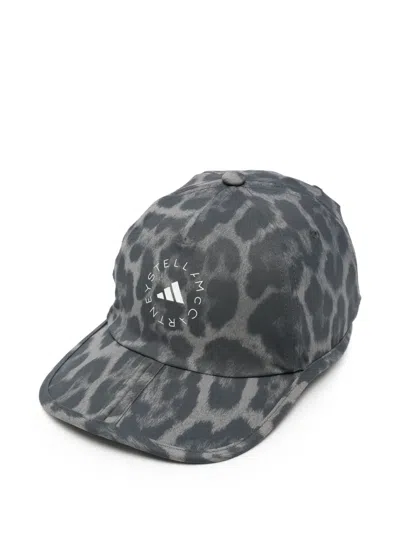 Adidas Originals Leopard-pattern Logo-print Baseball Cap In Gray