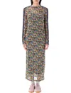 Adidas Originals Floral Sheer Midi Dress With Stripes In Multi Floer