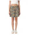 Adidas Originals High Waist Floral Pleated Mini Skirt In Multicolor