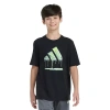 Adidas Originals Big Kid Boys Crew Neck Short Sleeve Regular Fit Graphic T-shirt In Black