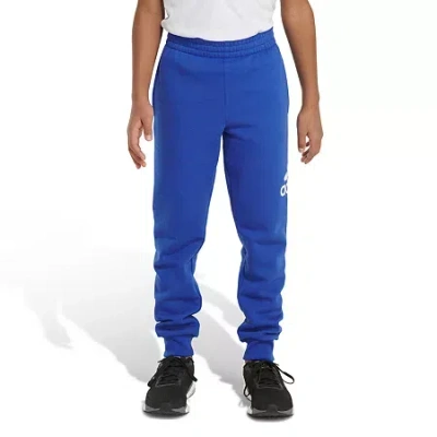 Adidas Originals Kids' Little Boys Cuffed Mid Rise Regular Fit Fleece Jogger Pant In Blue