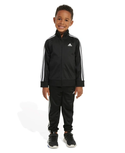 Adidas Originals Kids' Little Boys Tricot Jacket And Jogger Pants, 2-piece Set In Black