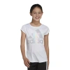 Adidas Originals Little Girls Round Neck Short Sleeve Regular Fit Graphic T-shirt In White