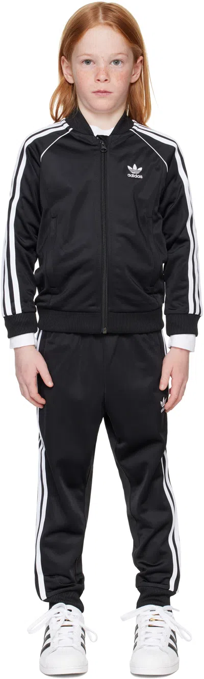 Adidas Originals Little Kids Black Adicolor Sst Tracksuit