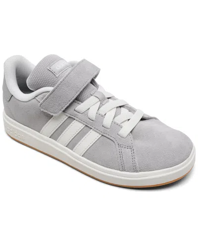 Adidas Originals Little Kids Grand Court 00s Fastening Strap Casual Sneakers From Finish Line In Gray