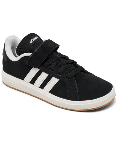 Adidas Originals Little Kids Grand Court 00s Fastening Strap Casual Sneakers From Finish Line In Black